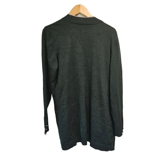 Christopher & Banks Cardigan Kelly Green Open Front - Picture 3 of 5
